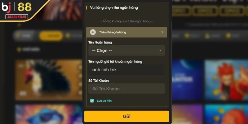 Điền đúng các dữ liệu 